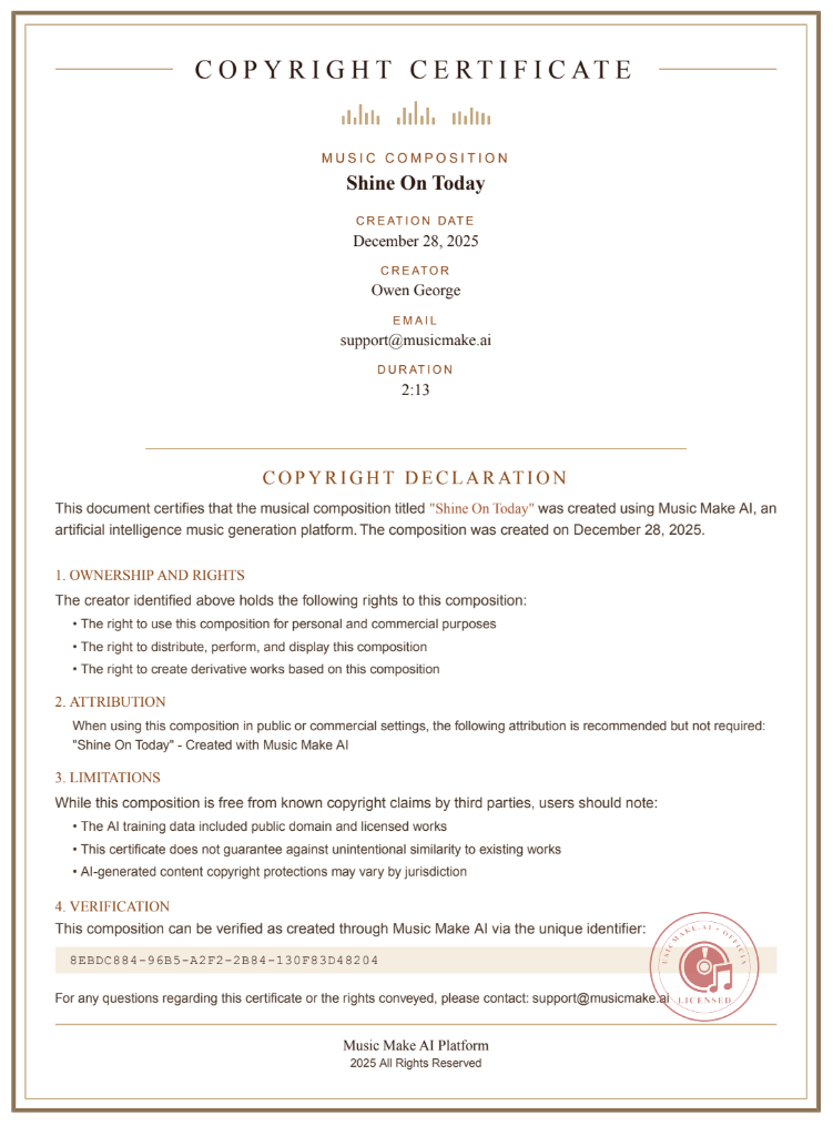 Official Copyright Certificate