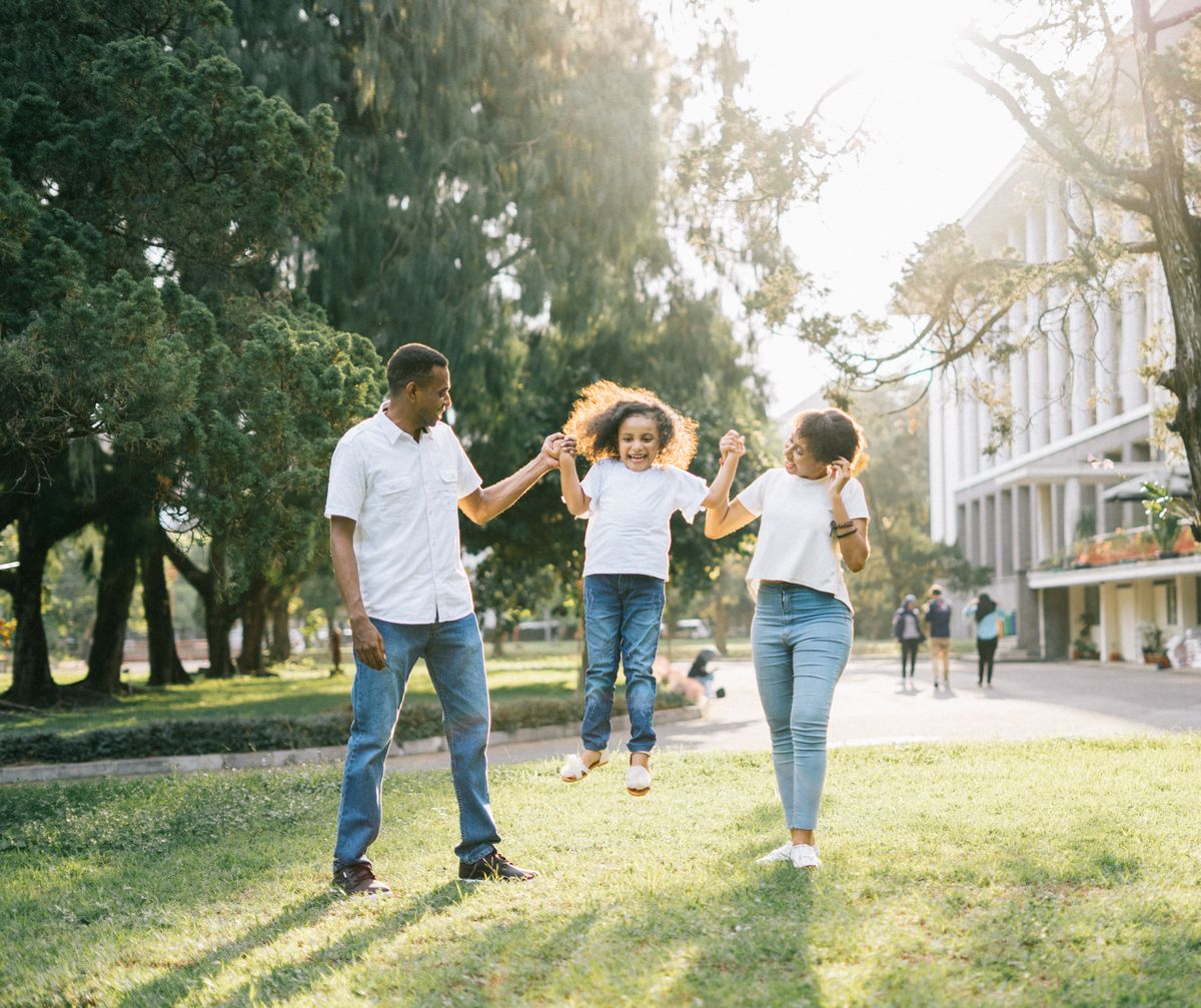 A child and family sharing a bright milestone moment